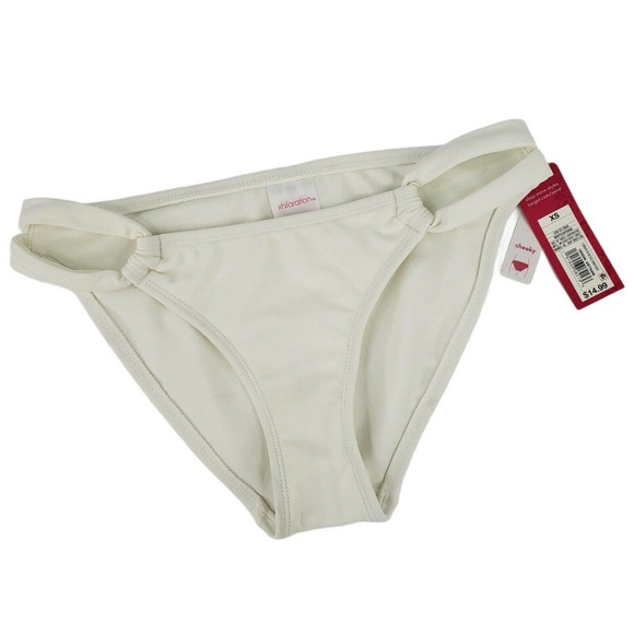 Cheeky Bikini Swim Bottom Juniors 1 Womens 00 White Strappy Sides - Picture 8 of 11